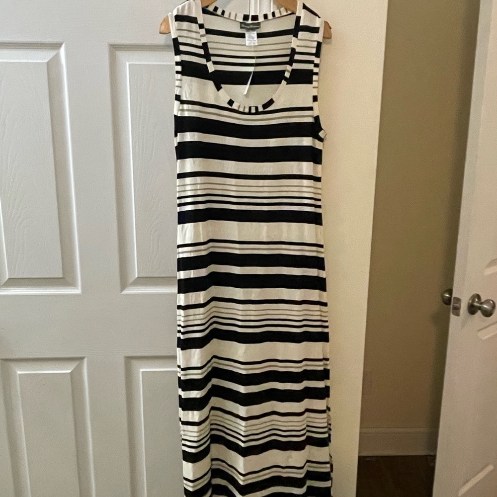 Tommy Bahama Black and White Striped Maxi Dress